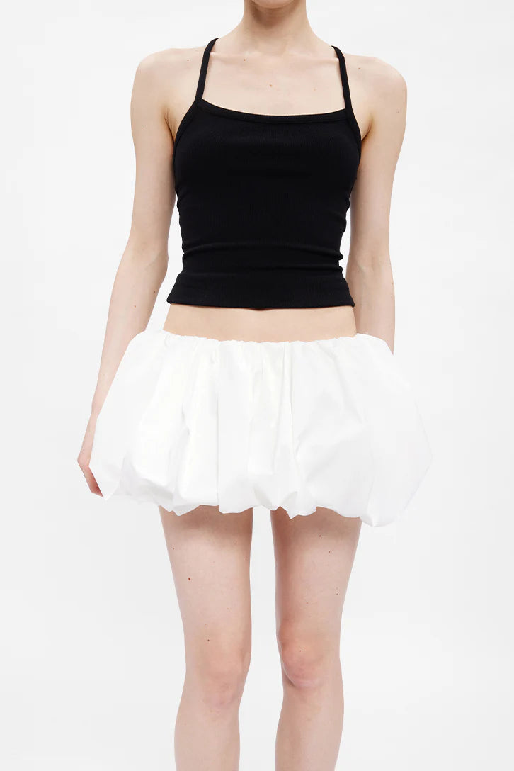 Preppy Mid-Rise Bubble Skirt
