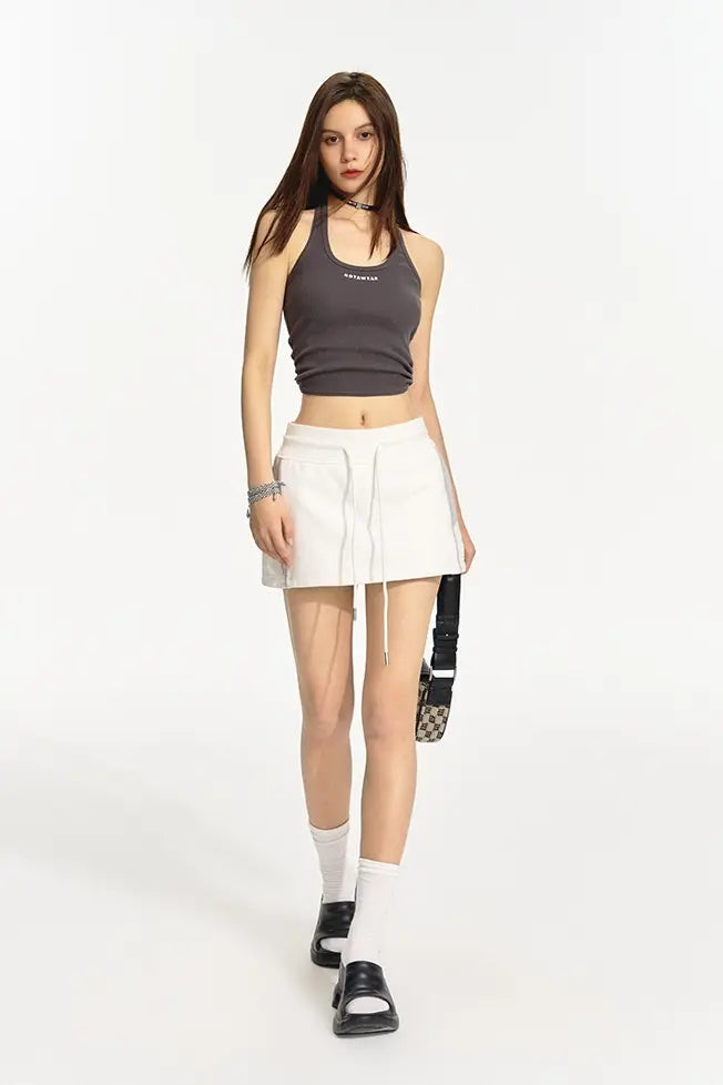 Cotton Tennis Skirt with Drawstring
